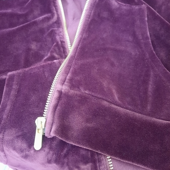 STRETCHY Athletic jacket soft velour zip-up  with pockets--waist length! - Picture 2 of 10